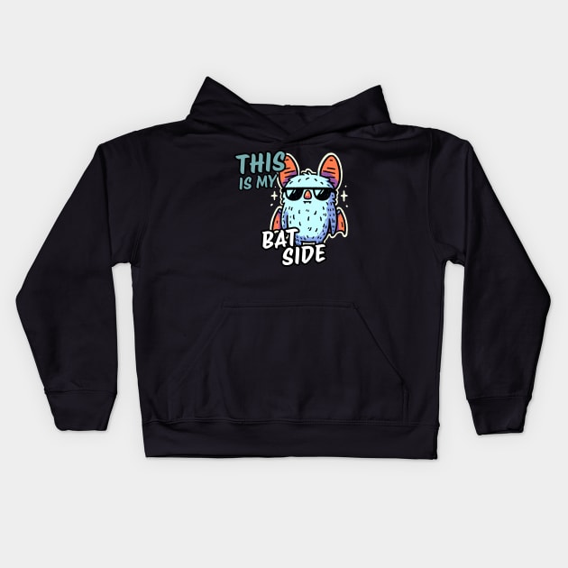 This is my bat side bad boy Kids Hoodie by DoodleDashDesigns